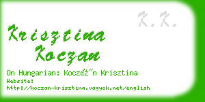 krisztina koczan business card